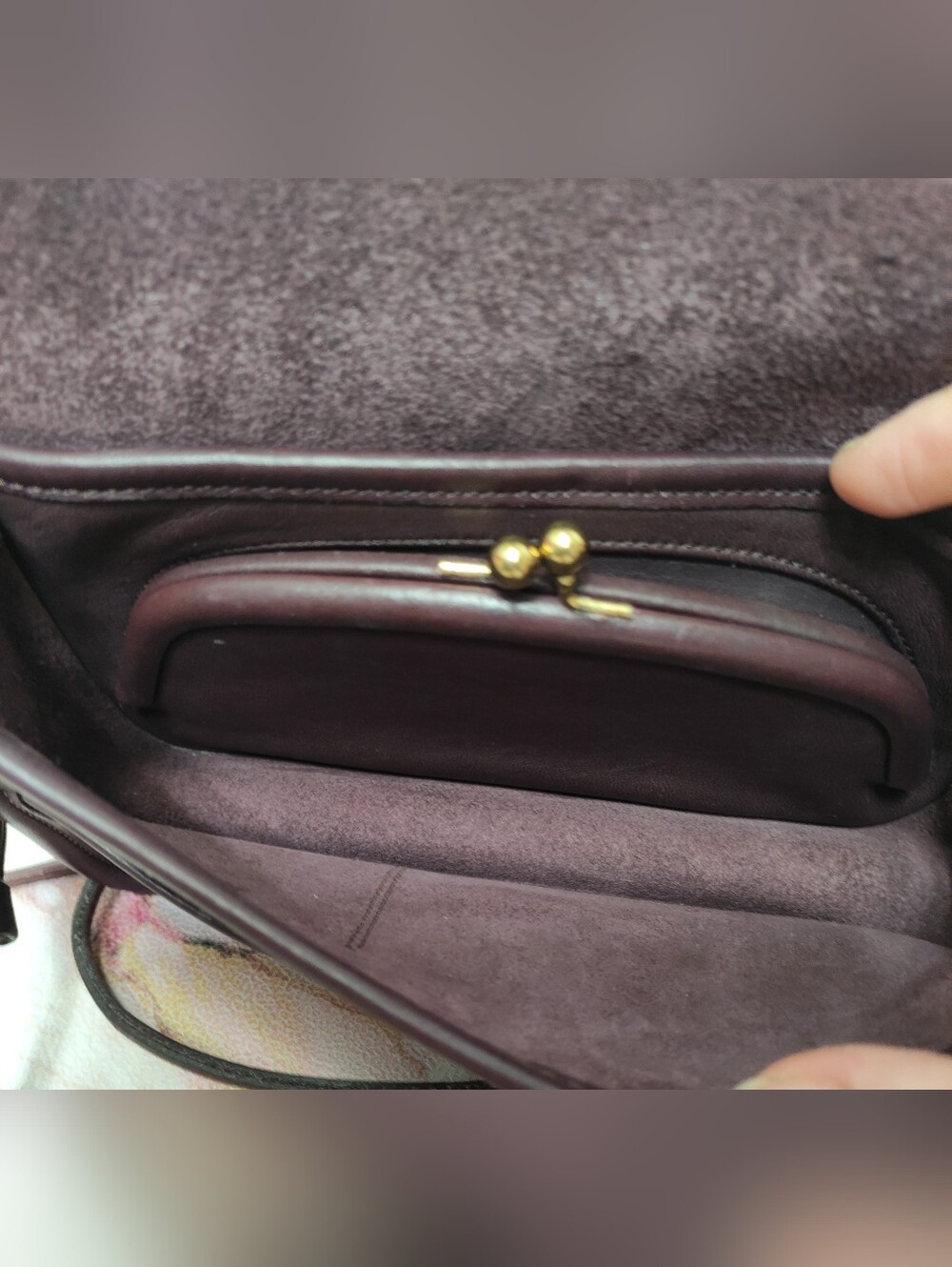 RARE Vintage Coach 9385 Shoulder Purse Kisslock Burgundy - Picture 13 of 14